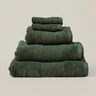 Khaki green eco friendly bamboo towel bale - face cloths, hand towel, bath towel, and bath sheet.