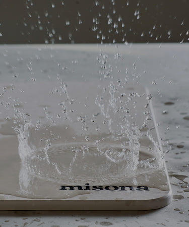 Misona stone bath mat made from diatomite earth, in white colour.